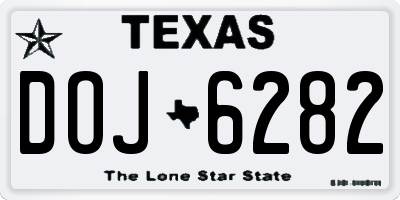 TX license plate DOJ6282