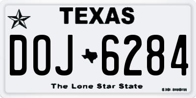 TX license plate DOJ6284