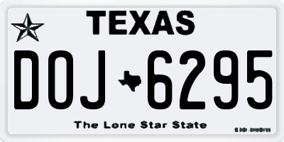 TX license plate DOJ6295