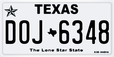 TX license plate DOJ6348