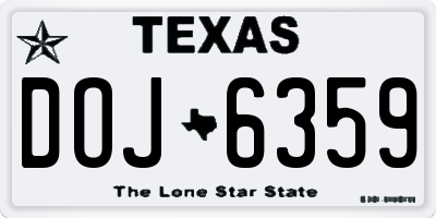 TX license plate DOJ6359