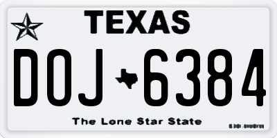 TX license plate DOJ6384