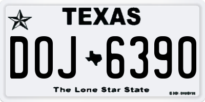 TX license plate DOJ6390