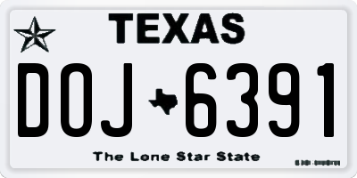 TX license plate DOJ6391