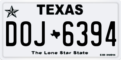 TX license plate DOJ6394