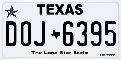 TX license plate DOJ6395
