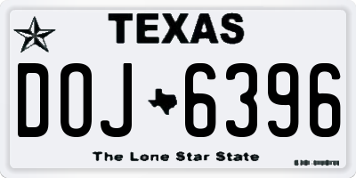 TX license plate DOJ6396