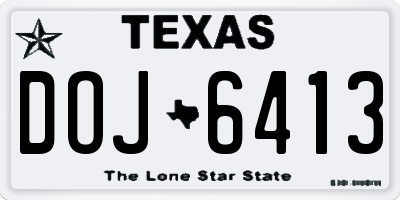 TX license plate DOJ6413