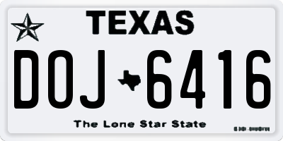 TX license plate DOJ6416