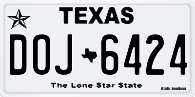 TX license plate DOJ6424