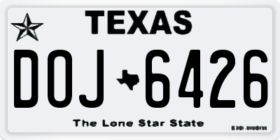 TX license plate DOJ6426