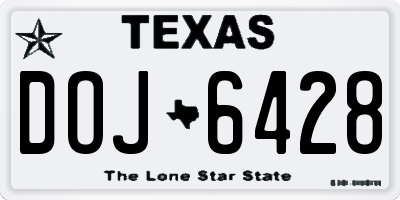 TX license plate DOJ6428