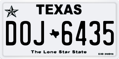 TX license plate DOJ6435