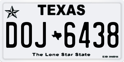 TX license plate DOJ6438