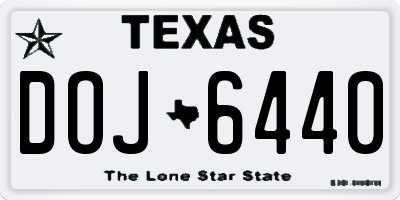 TX license plate DOJ6440