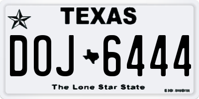 TX license plate DOJ6444