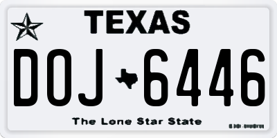 TX license plate DOJ6446