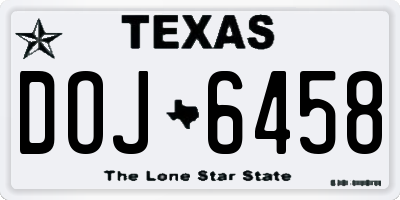 TX license plate DOJ6458