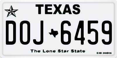 TX license plate DOJ6459