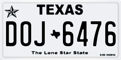 TX license plate DOJ6476