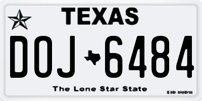 TX license plate DOJ6484