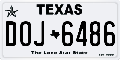 TX license plate DOJ6486