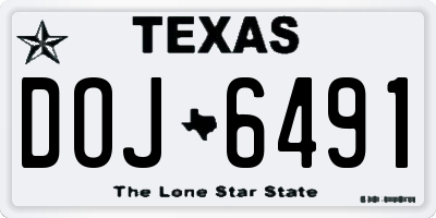 TX license plate DOJ6491