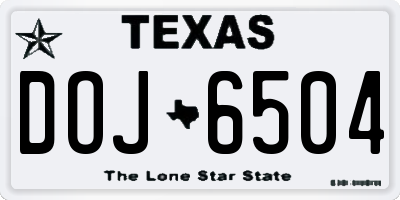 TX license plate DOJ6504