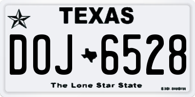 TX license plate DOJ6528