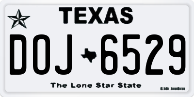 TX license plate DOJ6529