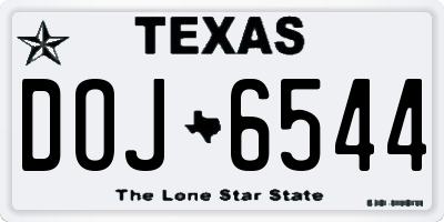 TX license plate DOJ6544