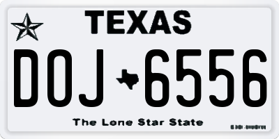 TX license plate DOJ6556
