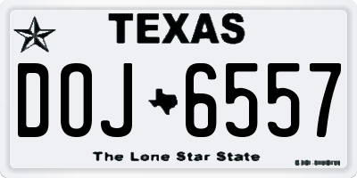 TX license plate DOJ6557