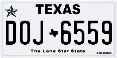 TX license plate DOJ6559
