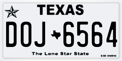 TX license plate DOJ6564