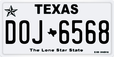 TX license plate DOJ6568