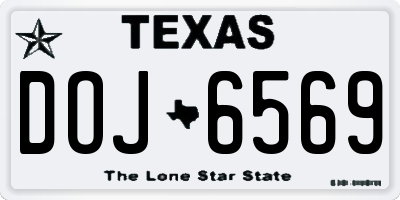 TX license plate DOJ6569