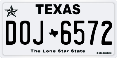 TX license plate DOJ6572