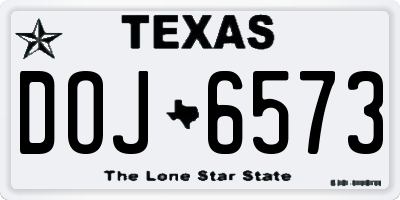 TX license plate DOJ6573