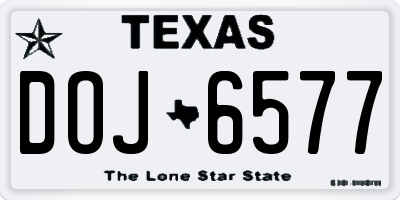TX license plate DOJ6577