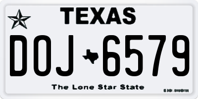 TX license plate DOJ6579