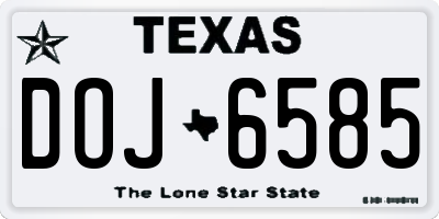 TX license plate DOJ6585