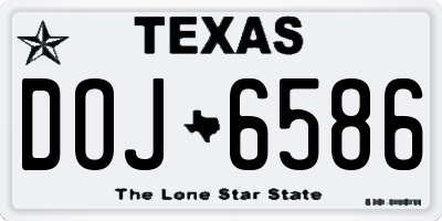 TX license plate DOJ6586