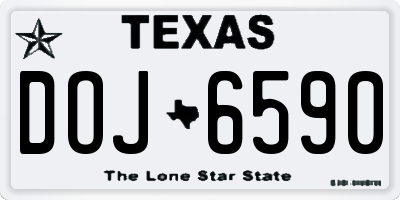 TX license plate DOJ6590