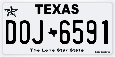 TX license plate DOJ6591
