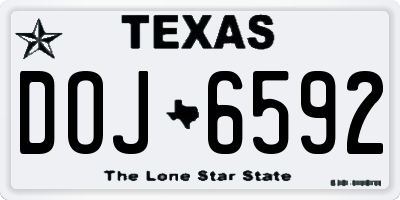 TX license plate DOJ6592