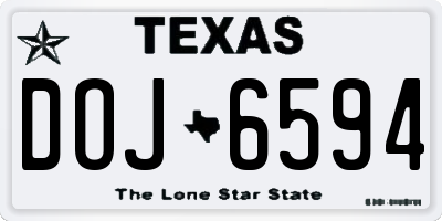 TX license plate DOJ6594