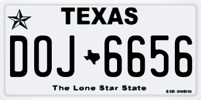 TX license plate DOJ6656