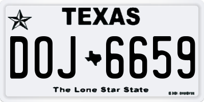 TX license plate DOJ6659