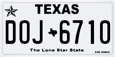 TX license plate DOJ6710